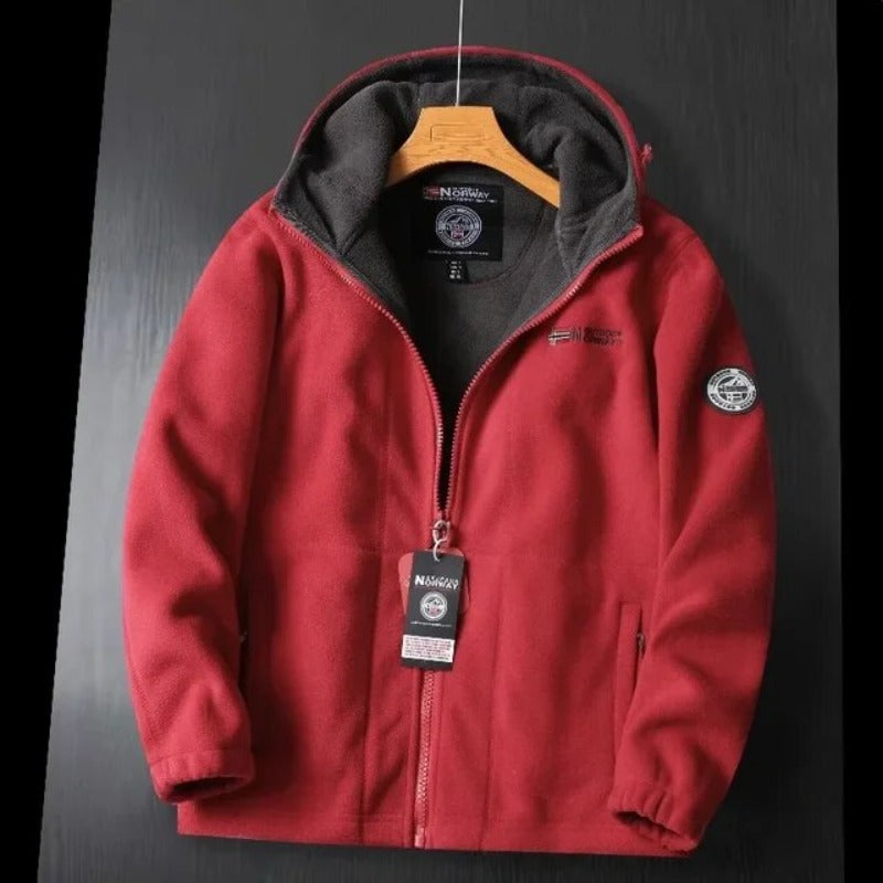 Joshua - Herren Fleece-Jacke mit Kapuze