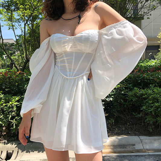 Frances - Frauen Laternehülse Kleid