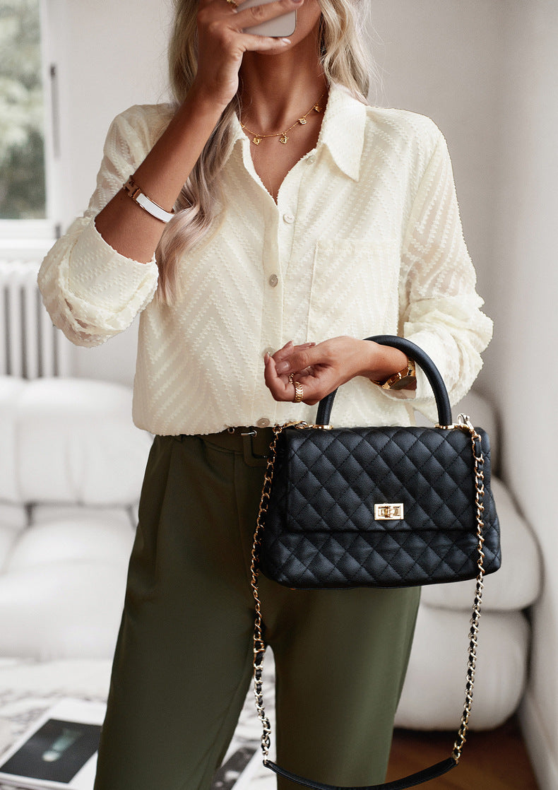 Haley - Weiße Bluse mit Taschen
