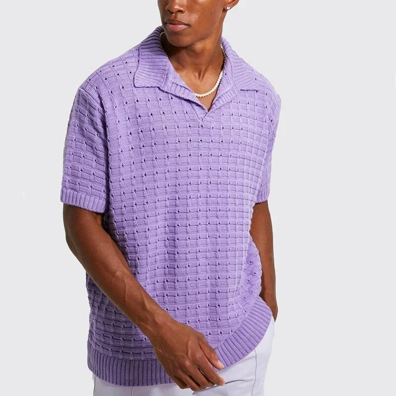 Matteo - Gestricktes Kurzarm-Poloshirt