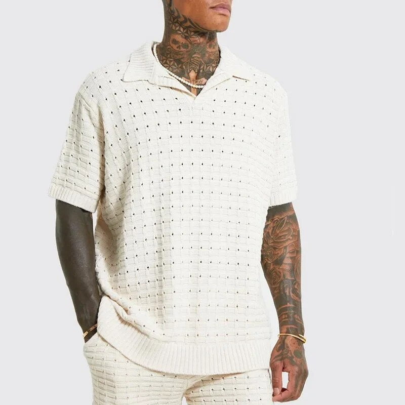 Matteo - Gestricktes Kurzarm-Poloshirt