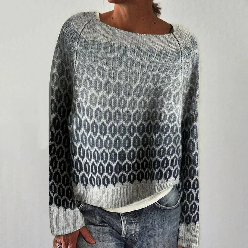 Elle&vire - grauer pullover mit details
