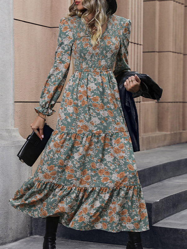 Cameron - Gerafftes Kleid mit Blümchenmuster