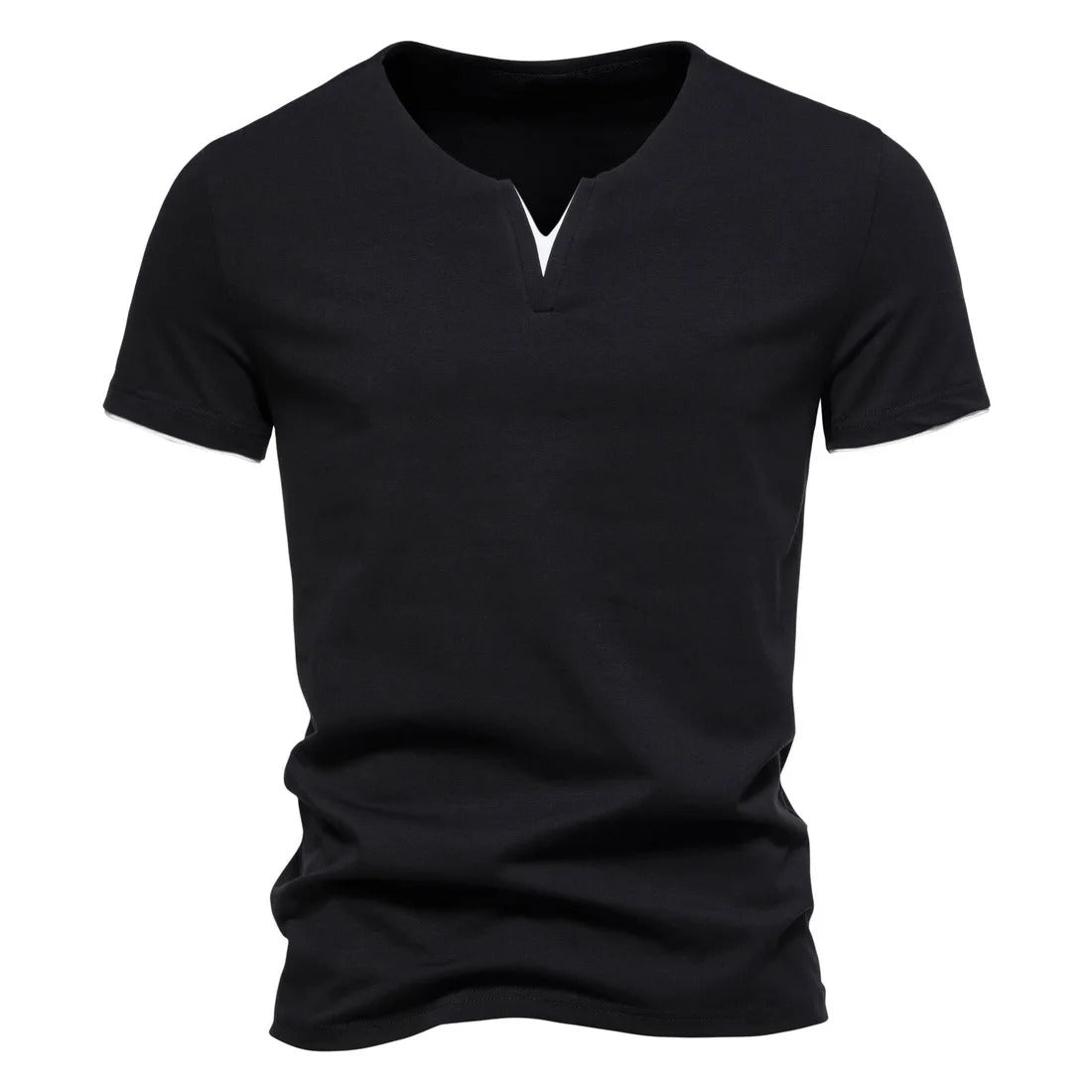 Anton - Schmal Geschnittenes V-Ausschnitt T-Shirt