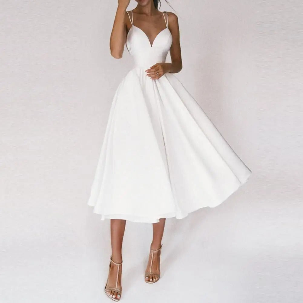 Felicity - Elegantes V-Ausschnitt Partykleid