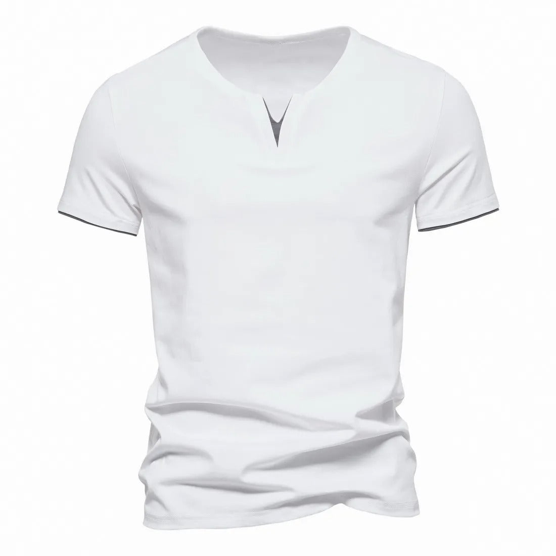 Anton - Schmal Geschnittenes V-Ausschnitt T-Shirt