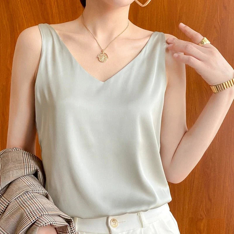 Orinthia - Klassisches Damen-Satin-Top