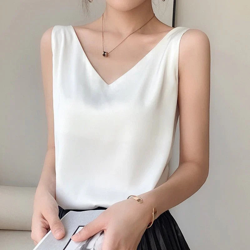 Orinthia - Klassisches Damen-Satin-Top
