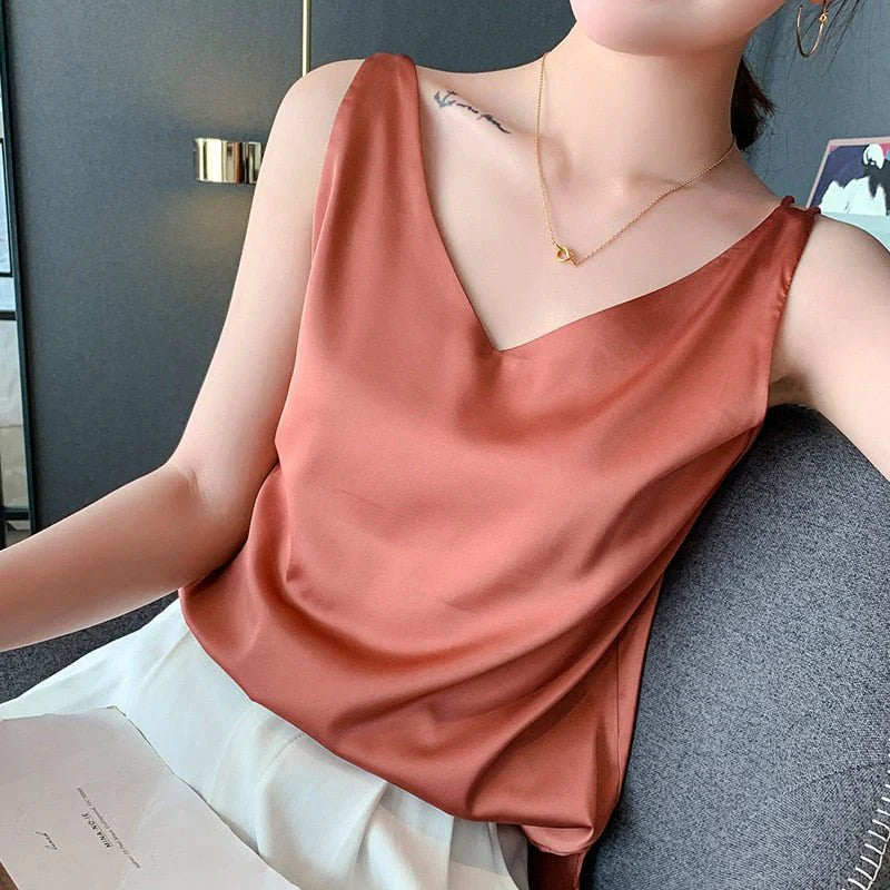 Orinthia - Klassisches Damen-Satin-Top