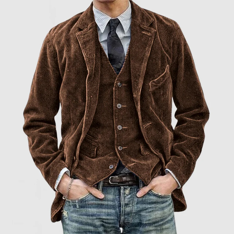 Mike - Vintage Cordjacke mit Revers für Männer